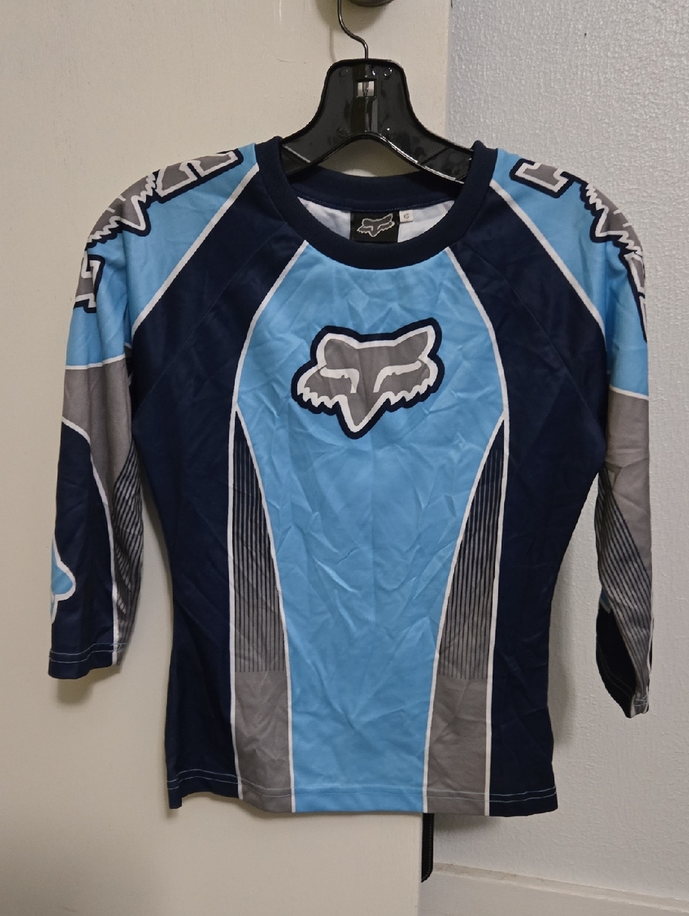 Fox Navy, Light Blue & Gray Long Sleeve Performance Top